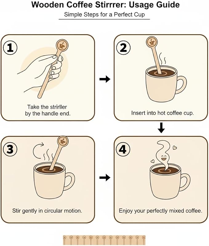 Coffee Stirrers Stir Sticks Wooden Beverage Mixer - Image 3