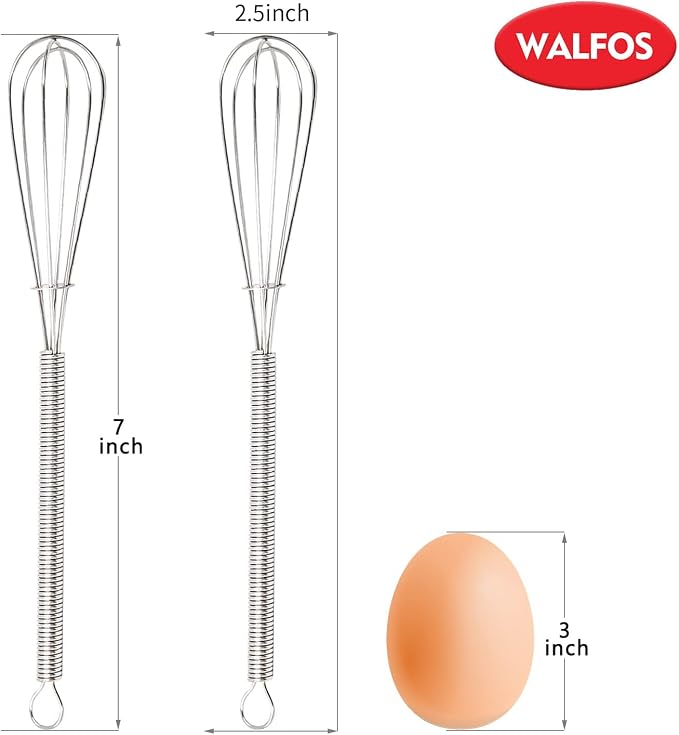 Walfos Mini Whisks Stainless Steel 6pcs; 7" - Image 6