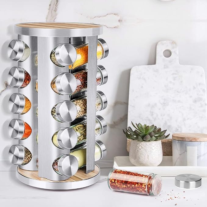 Spice Rack Organizer with Jars for Cabinet Revolving/Rotating Seasoning - Image 7