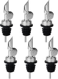6PCS Liquor Bottle Pourers, Auto Flip Olive Oil Dispenser Spout, Weighted by BALTRE