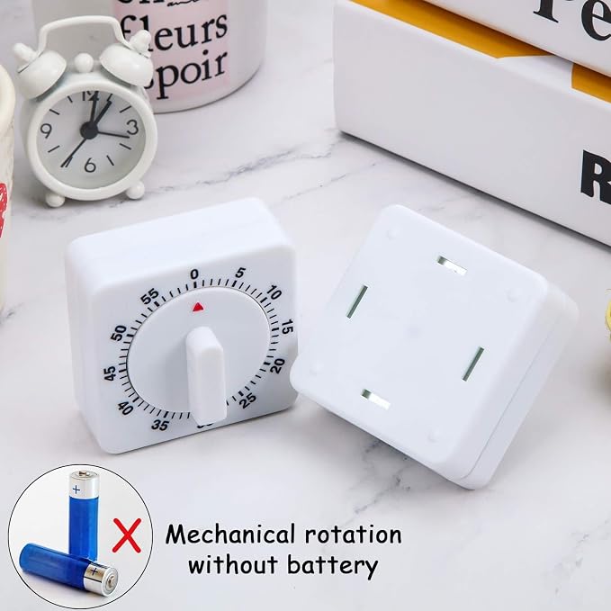 Weewooday 2 Pieces 60 Minute Visual Kitchen Timer Hour Mini Countdown - Image 4