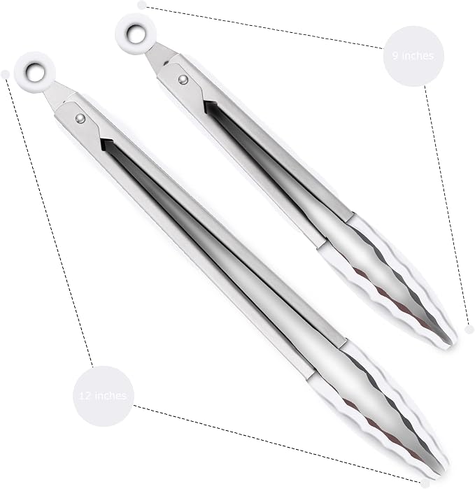 2 Pack Silicone Kitchen Tongs – 9" & 12" Set, Heat Resistant up to 500°F - Image 4
