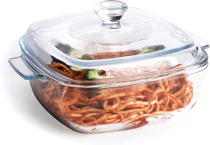 Clear Square Glass Casserole by HUSANMP