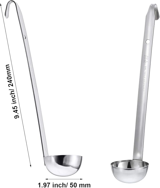 meekoo 3 Pieces Stainless Steel Ladle Soup Handle Ladle - Image 4