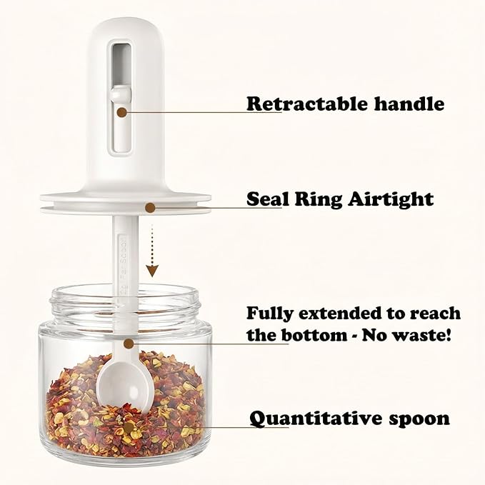 Povinmos® 3 Piece Glass Salt Container | Storage | Pepper, Table Salt, Gourmet - Image 5