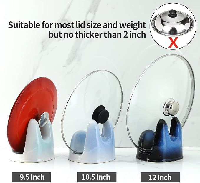 Nihow Pot Lid Holder: Stable Ceramic Pan Lid Holder - Image 4