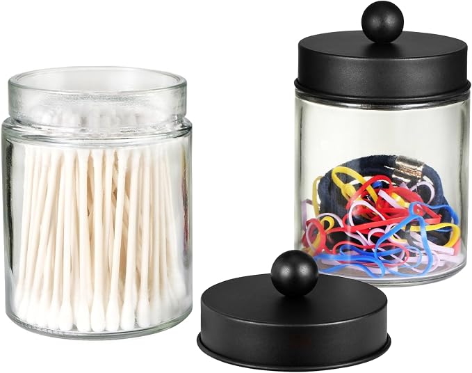 SheeChung 4-Pack Glass Qtip Holder Dispenser - Image 5