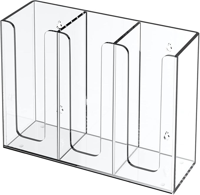 Richboom Acrylic Coffee Cup and Lid Storage Organizer Holder, 3 Compartments by Richboom
