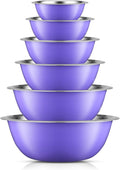JoyJolt Stainless Steel Mixing Bowl Set of 6-5qt to 0.5qt Nesting Bowls by JoyJolt