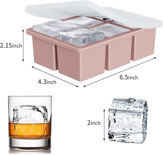Large Ice Cube Tray for Whiskey: FDDBI Silicone Ice Cube Trays - Image 5