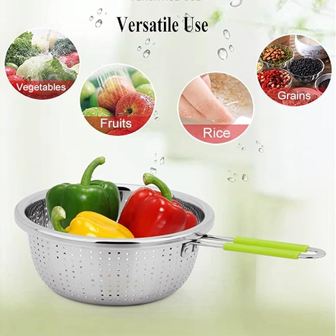 Stainless Steel Perforated Colander Strainer - Image 4