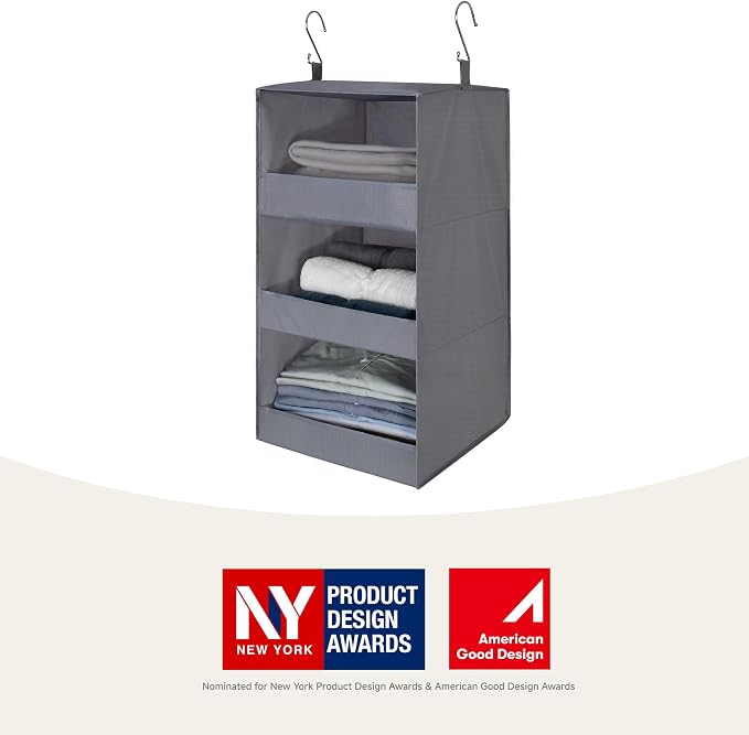 GRANNY SAYS 3-Shelf Hanging Closet Organizer and Storage, Collapsible Hanging - Image 4