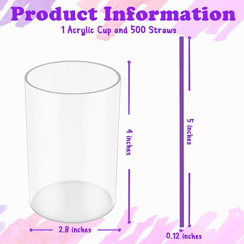 500 Pcs Neon Purple Acrylic Coffee Stirrers Set - Image 2