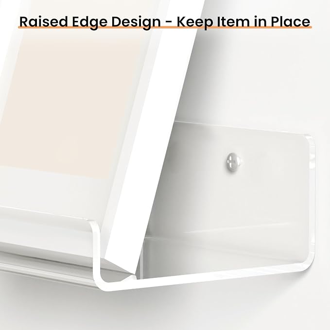 upsimples 4 Pack 15x6 Inches Acrylic Bathroom Shelves - Image 6
