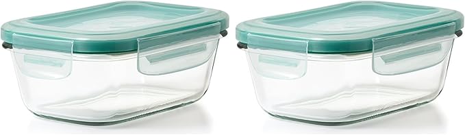 OXO Glass Food Storage Container, 1.6 Cup | Smart Seal | Leakproof | Pack of 2 by OXO