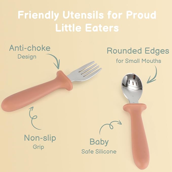 Eascrozn Toddler Spoons and Forks Set, 6 Pack Kids Silverware - Image 5