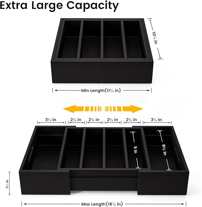 Kiasthome Expandable Bamboo Lid Organizers Inside Cabinet, Kitchen Cabinet - Image 3