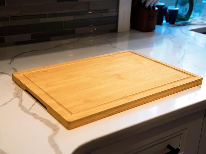 Bamboo Cutting Board for Kitchen, Wooden Chopping Block - Image 6