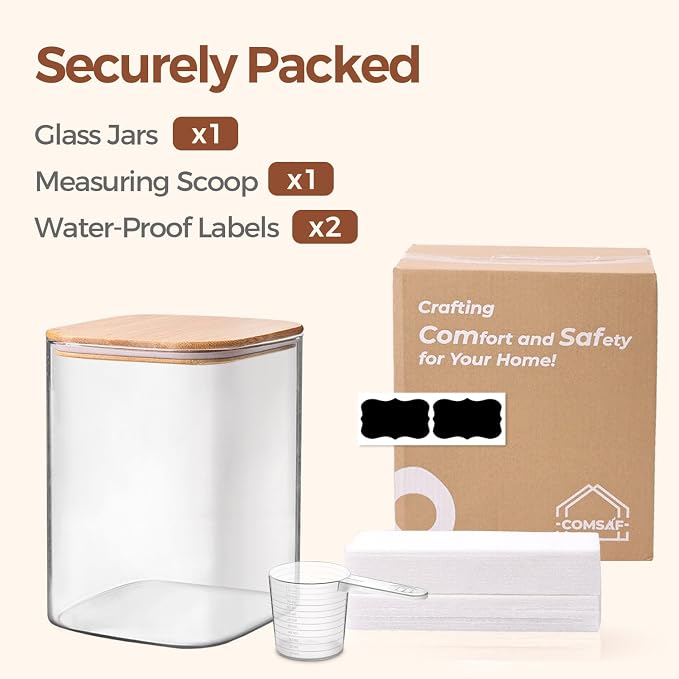 ComSaf 3.6Qt Glass Food Storage Containers, Cereal Storage Containers - Image 8