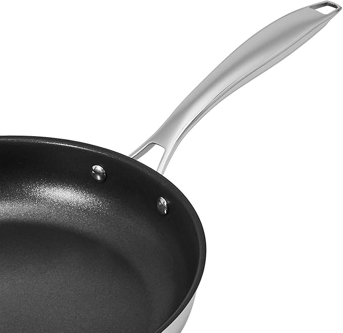 Amazon Basics 2-Piece Non-Stick Stainless Steel Fry Pan Set, Oven Safe - Image 3