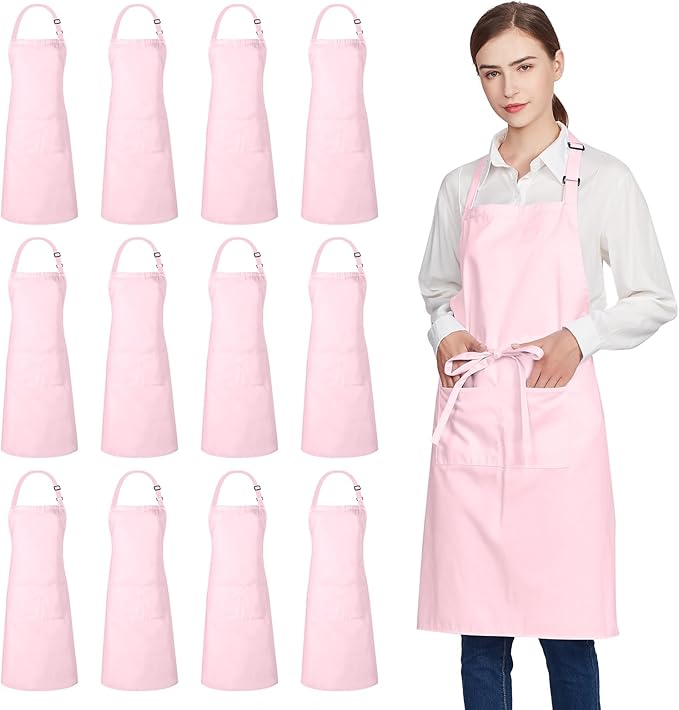Jubatus 12 Pack 100% Cotton Aprons Bulk by Jubatus