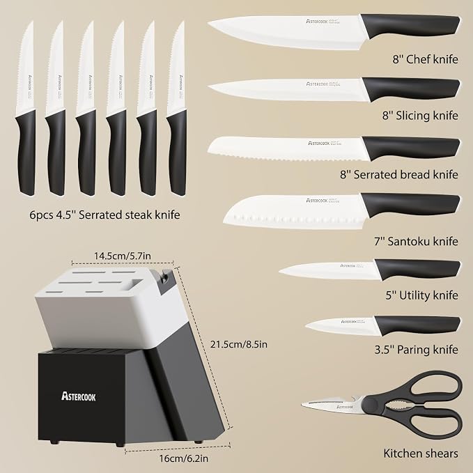 Astercook Knife Set, Kitchen Knives - Image 4