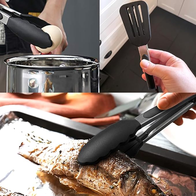 Mini Silicone Tongs Set of 2, Small Serving Tongs - Image 6