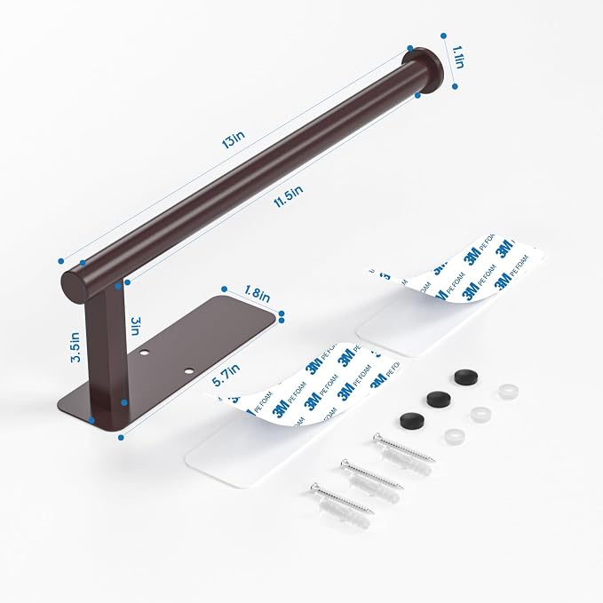ASTOFLI Paper Towel Holder Under Cabinet No Drilling, Self Adhesive Paper Towel - Image 2