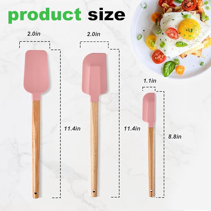 3-Piece Heat Resistant Silicone Spatula Set - Image 2