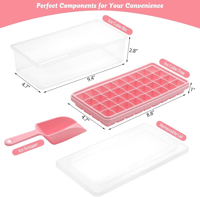 Silicone Ice Cube Tray with Leak-Proof Lid & Storage Bin - Image 2