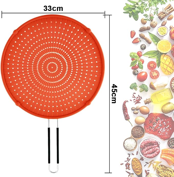 Splatter Screen for Frying Pan, Grease Splatter Guard, Heat-Resistant Splatter - Image 2