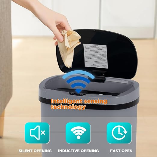 BestOffice | 13 Gallon Plastic Trash Can - Image 2