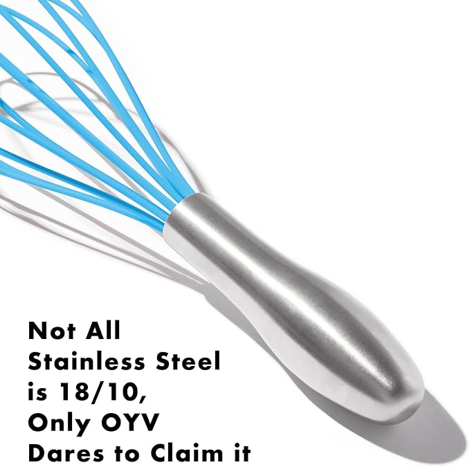 OYV 10-Inch Blue Silicone Whisk, Heat Resistant 480°F Kitchen Whisk - Image 6