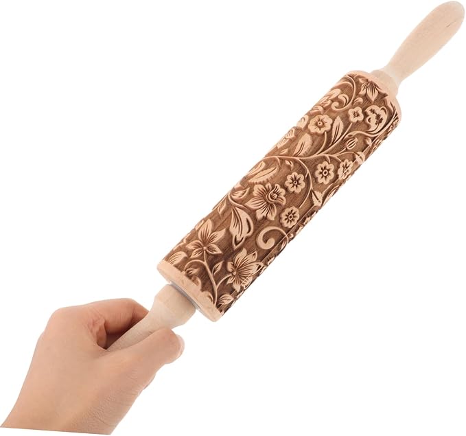 Embossed Rolling Pin for Baking Wooden Pastry Roller - Image 7