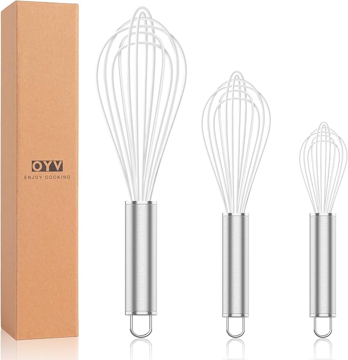 OYV White Silicone Whisk, Professional Whisks by OYV