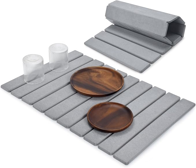 Stone Dish Drying Mats for Kitchen Counter, Drying Collapsible Dish Drying Mat by tdcokhe