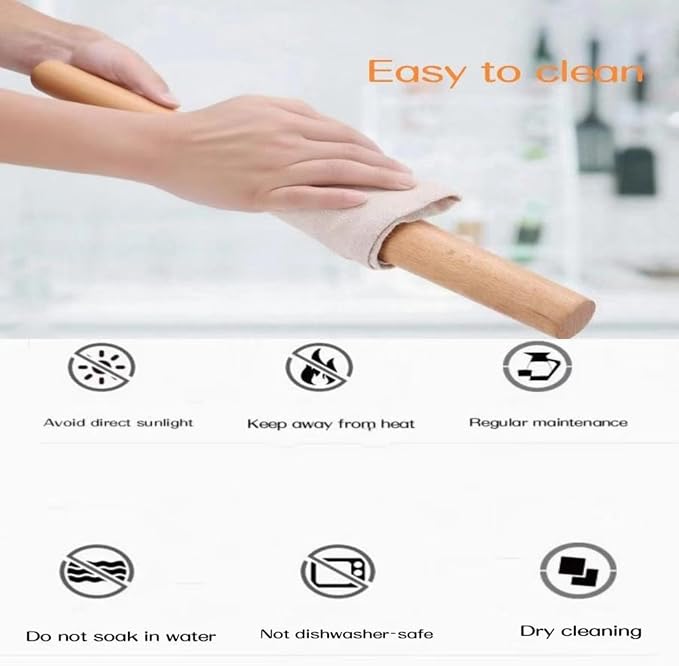 French Rolling Pin, 16 Inches Wooden Rolling Pin - Image 6