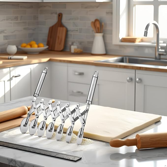 Star Brand Pastry Cutter with Grinder Spaghetti Dough Roller Knife Stainless - Image 2