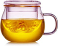 DOPUDO 11oz Pink Glass Tea Cup by DOPUDO