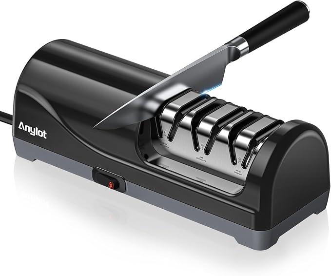 Electric Knife Sharpener for Kitchen, 3-Stage Knife Sharpener Electric by Anylot