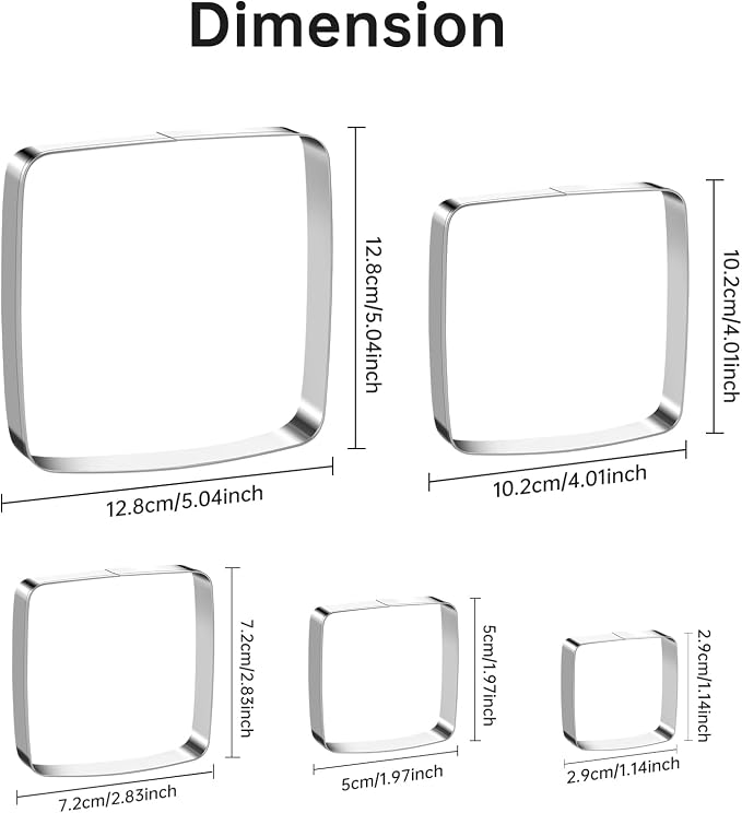 Square Round Corner Cookie Cutter Sandwich Cutters - Image 3