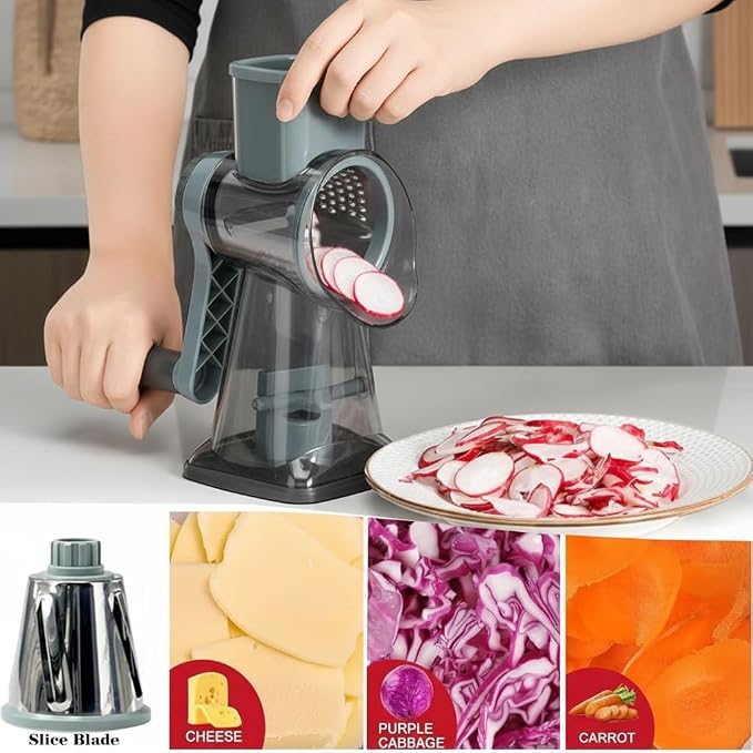 YOUCZON Rotary Cheese Grater Multi-Purpose Stainless Steel Cheese Shredder - Image 3