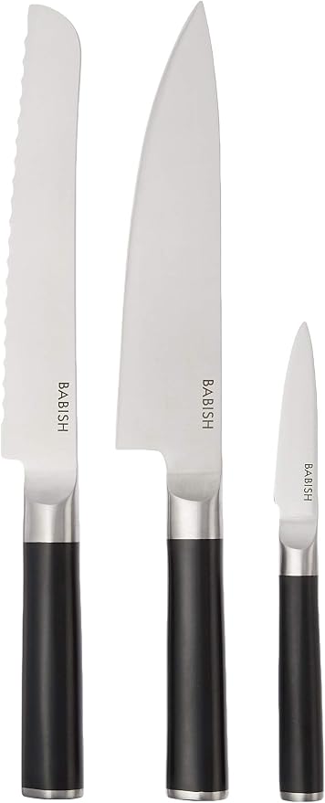 Babish German High-Carbon 1.4116 Steel Cutlery Knife Set, 3-Piece w/Kitchen - Image 2