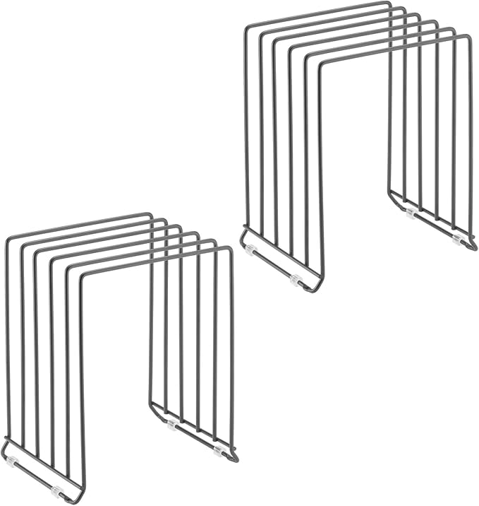 mDesign X-Large Steel Storage Tray Organizer Rack - Image 9