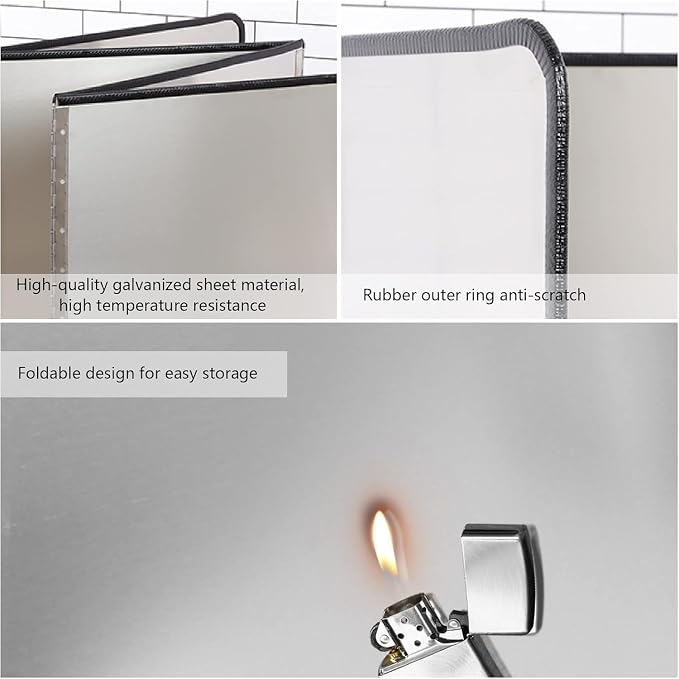 4 Sided Foldable Splatter Guard, Stainless Steel Grease Splatter Screen - Image 8