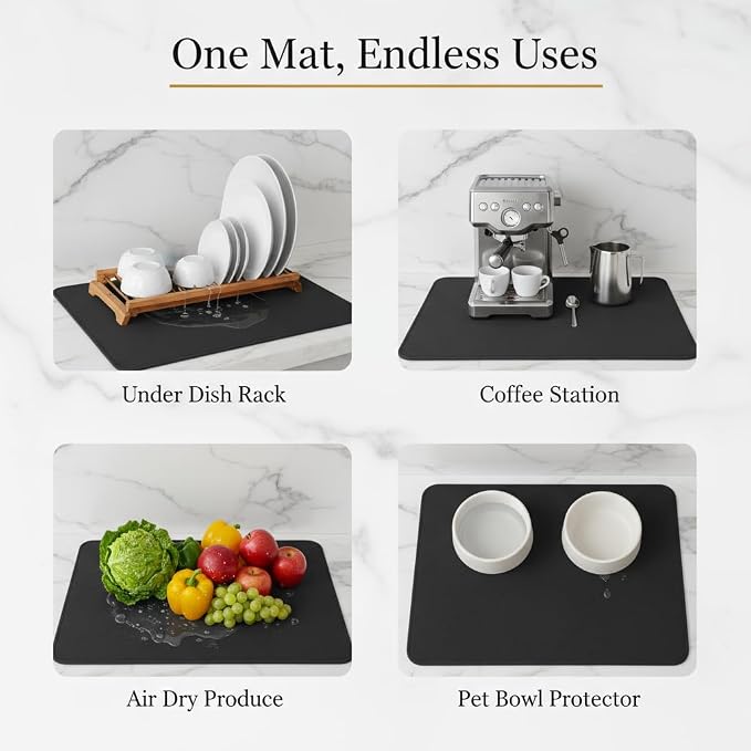 Dish Drying Mat Super Absorbent – 17" x 31" Coffee Mat - Image 8