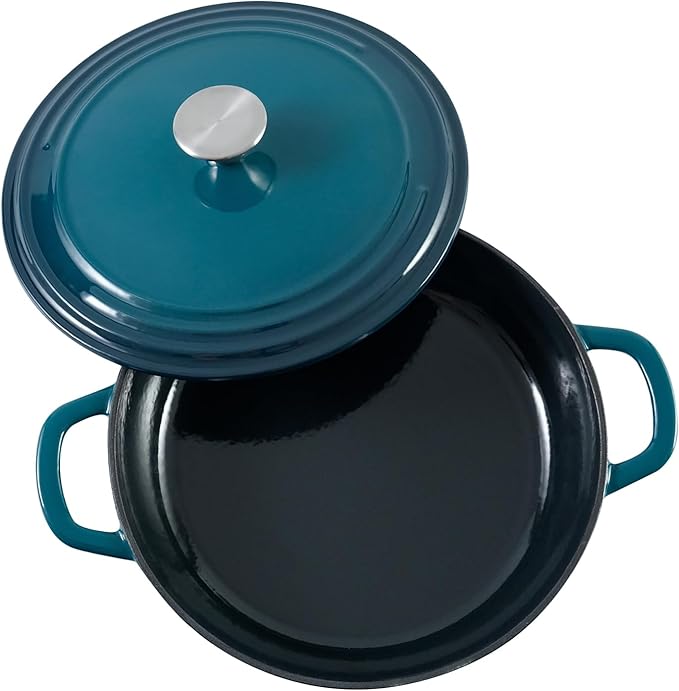 Flavehc Braiser Enameled Cast Iron Braiser 2.25 qt Braiser Pan - Image 8