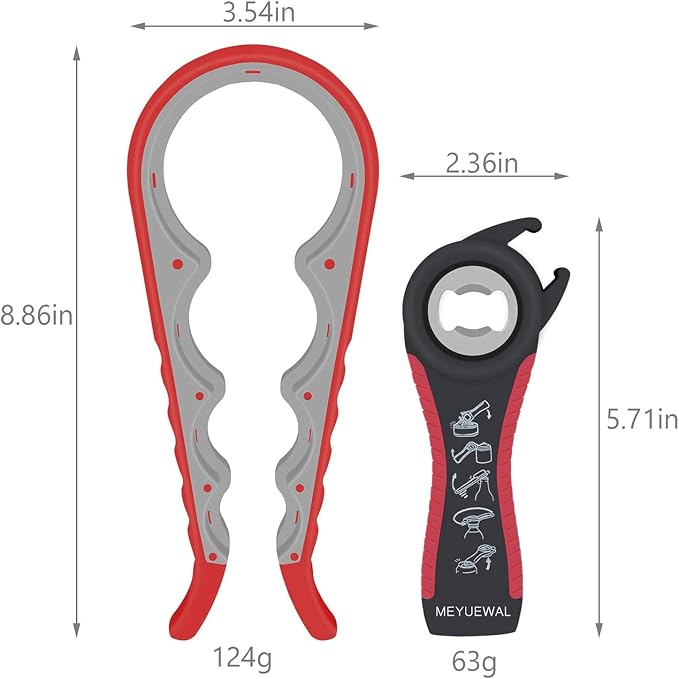 Jar Opener, 5 in 1 Multi Function Can Opener Bottle Opener Kit - Image 4