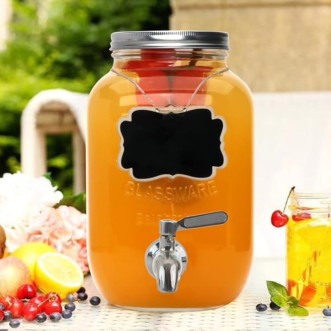 Accguan 1-Gallon Drink Dispenser, Glass Water Dispenser - Image 5
