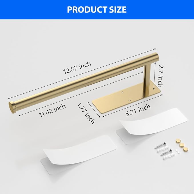 Paper Towel Holder Under Cabinet, Self-Adhesive, No Drilling, Stainless Steel - Image 5